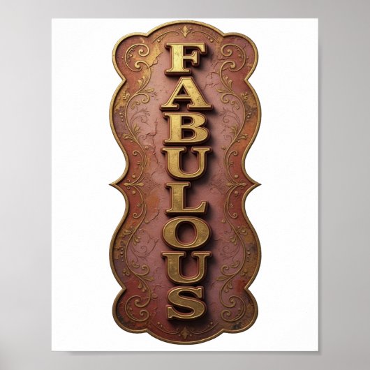 Kunstzinnig goud FABULOUS Statement ontwerp Poster (Voorkant)