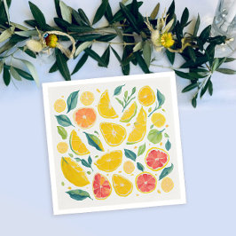 Kunstzinnig Kleurrijk Citrusfruit Aquarelpatroon Servet