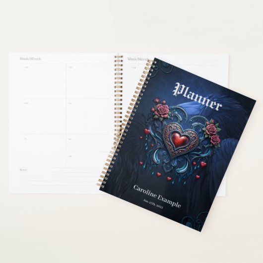 Kunstzinnig ontworpen gotisch hart planner (Display)