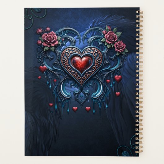 Kunstzinnig ontworpen gotisch hart planner (Achterkant)