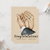 Kunstzinnig Paar Hand in Hand, Nieuw Verloofd Cade Kaart (Voorkant / Achterkant in situ)