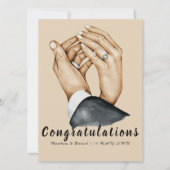 Kunstzinnig Paar Hand in Hand, Nieuw Verloofd Cade Kaart (Voorkant)