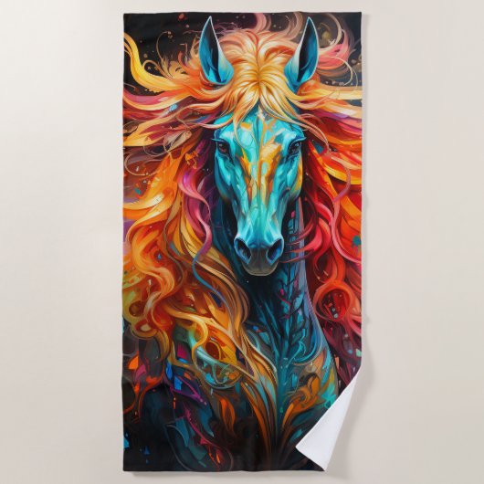 Kunstzinnig Paard Strandlaken (Voorkant)