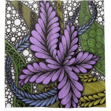 Kunstzinnig Paars Bloemmotief Zen Doodle Douchegor
