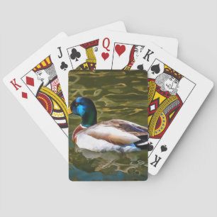 Kunstzinnig portret van een wilde eend pokerkaarten