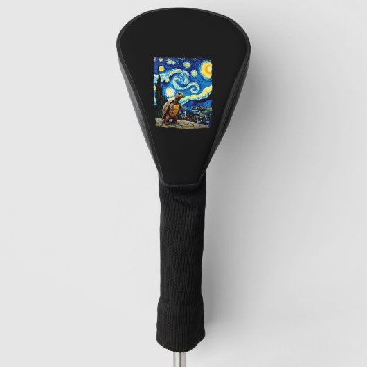 Kunstzinnig Schildpad T-shirt Starnacht Schildpad Golfheadcover (Voorkant)