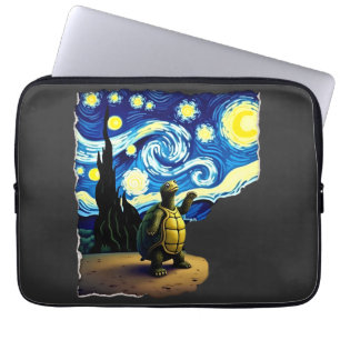 Kunstzinnig Schildpad T-shirt Starnacht Schildpad Laptop Sleeve