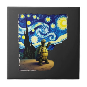 Kunstzinnig Schildpad T-shirt Starnacht Schildpad Tegeltje