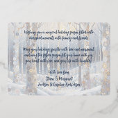 Kunstzinnig Trendy Klassieke Winterwonderland Kuns Folie Feestdagenkaart (Achterkant)