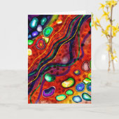 Kunstzinnige Abstract Kleurrijke Verjaardag Kaart (Gele Bloem)