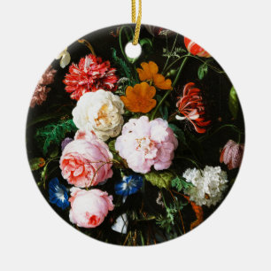 Kunstzinnige afdruk van een donkere, humeurige blo keramisch ornament