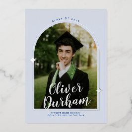 Kunstzinnige afstudeeruitnodiging met folie en boo uitnodiging