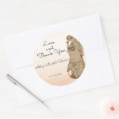 Kunstzinnige Art Nouveau Bruidsontbijt Dankjewel  Ronde Sticker (Envelop)