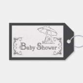 Kunstzinnige baby shower cadeaulabel (Voorkant (Horizontaal))