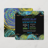 KUNSTZINNIGE Bar / Bat Mitzvah uitnodigingskaart Kaart (Voorkant / Achterkant)