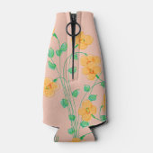 Kunstzinnige bloem in geel flesjeskoeler (Achterkant)