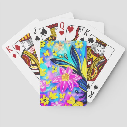 Kunstzinnige Bloem Pokerkaarten (Achterkant)