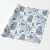Kunstzinnige bloemabstract | Lila Periwinkle Salie Cadeaupapier (Uitgerold)