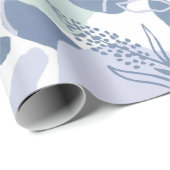 Kunstzinnige bloemabstract | Lila Periwinkle Salie Cadeaupapier (Rol Hoek)