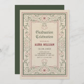 kunstzinnige bloemenkunst lijst afstuderen kaart (Voorkant / Achterkant)