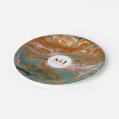 Kunstzinnige Boho Oranje Marmer Feestborden Papieren Bordje (Gekanteld)