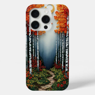 Kunstzinnige bosberk iPhone 15 pro case