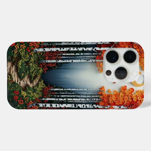 Kunstzinnige bosberk Case-Mate iPhone case (Achterkant (horizontaal))