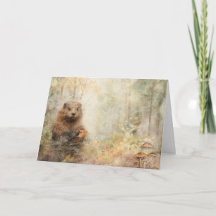 Kunstzinnige bosdieren Wilde bever groet Kaart