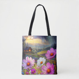 Kunstzinnige Carryall: Bloemdoek Canvas tas