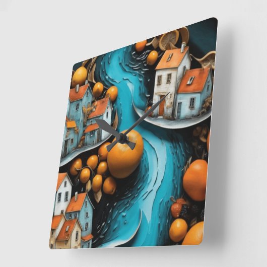 kunstzinnige fruittijd vierkante klok (Hoek)