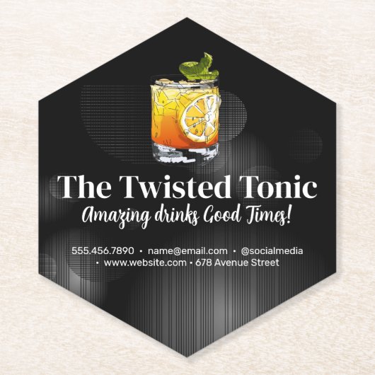 Kunstzinnige gemengde cocktaildranken kartonnen onderzetters (Voorkant)