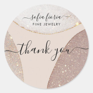 Kunstzinnige Glitter Sieraden Bedankt Sticker