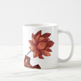 Kunstzinnige Hand die Bloem Vasthoudt Koffiemok