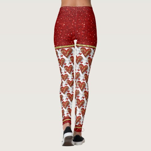 Kunstzinnige harten 2 mode Pop Leggings (Achterkant)
