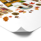 Kunstzinnige Herfstblad Typografie Fotocollage Poster (Hoek)