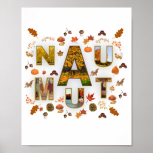 Kunstzinnige Herfstblad Typografie Fotocollage Poster