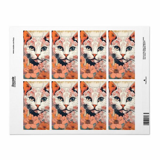 Kunstzinnige Kat Etiket (Full Sheet)