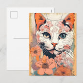 Kunstzinnige Kat Feestdagenkaart (Voorkant / Achterkant)