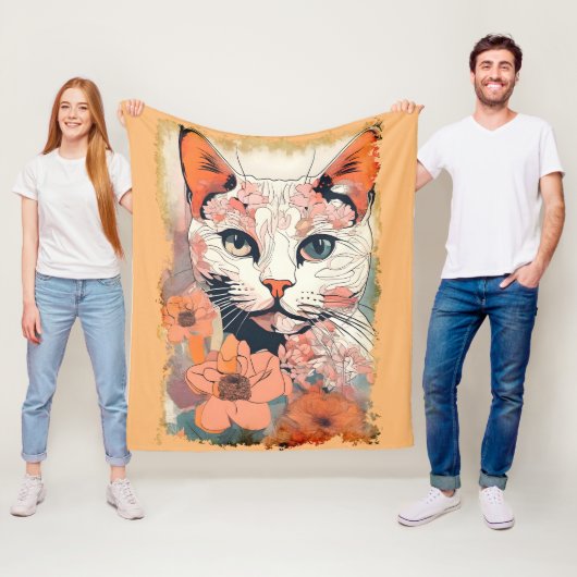 Kunstzinnige Kat Fleece Deken (In situ)