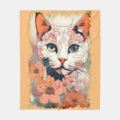 Kunstzinnige Kat Fleece Deken (Voorkant)
