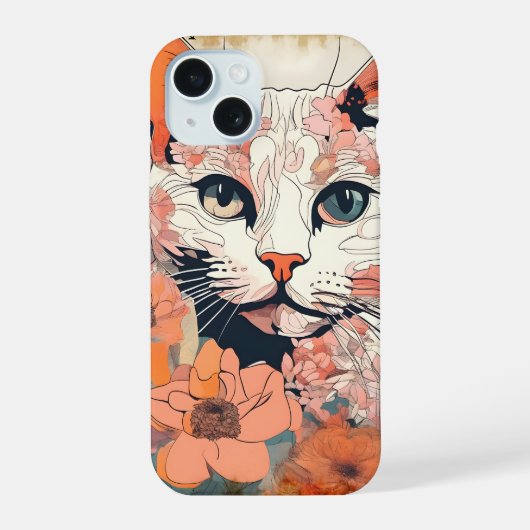 Kunstzinnige Kat iPhone 15 Case (Achterkant)