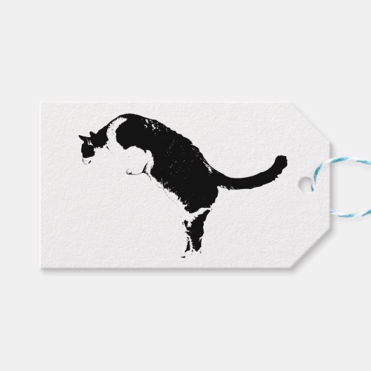 Kunstzinnige kattenlabel cadeaulabel (Voorkant (Horizontaal))