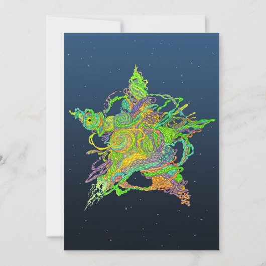 Kunstzinnige Kerstster Vakantiewenskaart Feestdagenkaart (Voorkant)