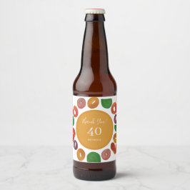 Kunstzinnige Kleurrijke Herfst Papieren Bord Bier Etiket