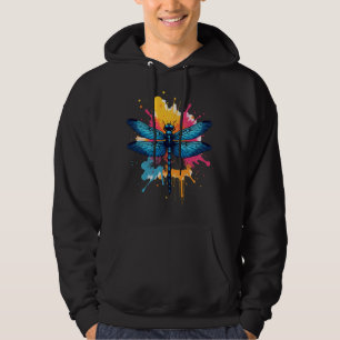 Kunstzinnige Kleurrijke Pop Art geschilderde Libel Hoodie