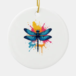 Kunstzinnige Kleurrijke Pop Art geschilderde Libel Keramisch Ornament