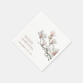 Kunstzinnige Magnolia Bruiloft Servet (Hoek)