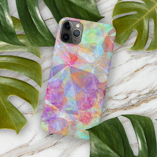 Kunstzinnige paarse roze blauwe groene polygoon mo iPhone 16 pro max hoesje
