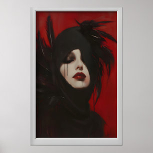 Kunstzinnige ravenkunst, gotische prinsessen schoo poster