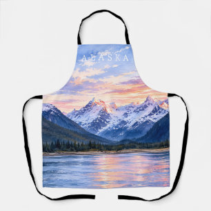Kunstzinnige reisliefhebbers Alaska Zonsondergang Schort